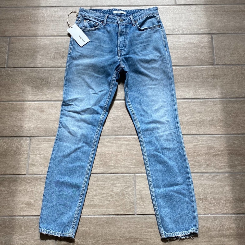 GRLFRND Karolina Light Wash High Rise Button Fly Jeans in Fly Away - Picture 4 of 7